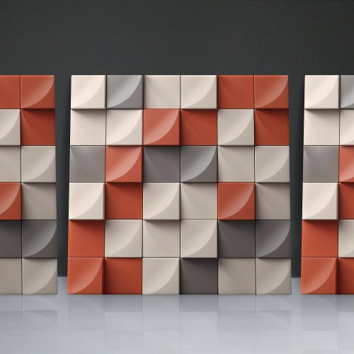 Faux Relief Glazed Minimalist Illusion Home Decor Ceramic Tile