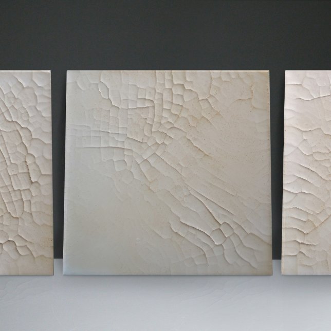 Faux Relief Glazed White Minimalist Home Decor Ceramic Tile (Creator Uploaded)