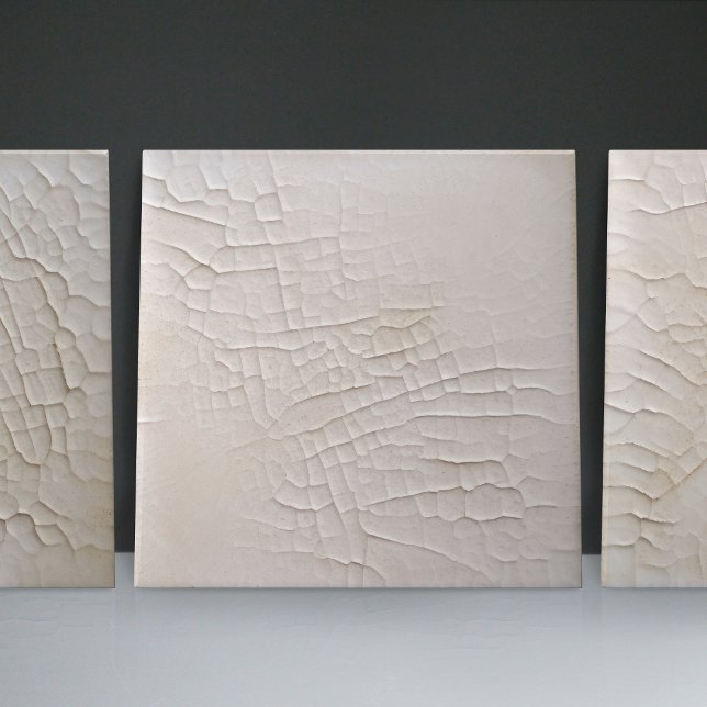Faux Relief Glazed White Minimalist Home Decor Ceramic Tile (Creator Uploaded)