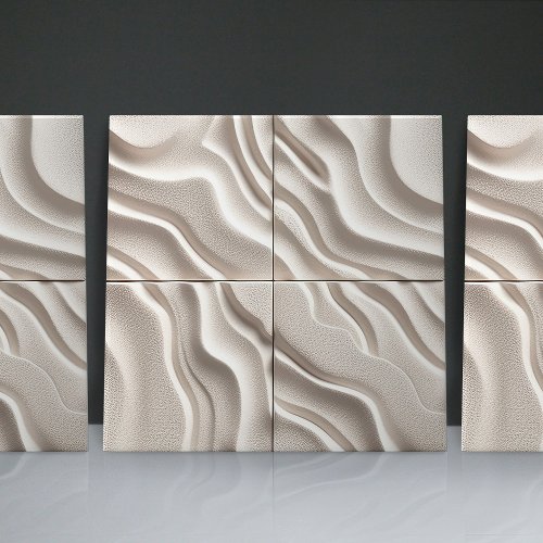 Faux Relief Glazed White Minimalist Home Decor Ceramic Tile
