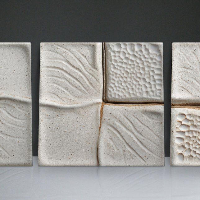 Faux Relief Glazed White Minimalist Home Decor Ceramic Tile (Creator Uploaded)