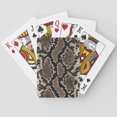 Faux Reticulated Python Snakeskin Playing Cards