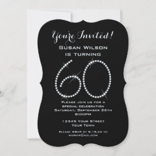 Faux Rhinestone 60th Birthday Invitation