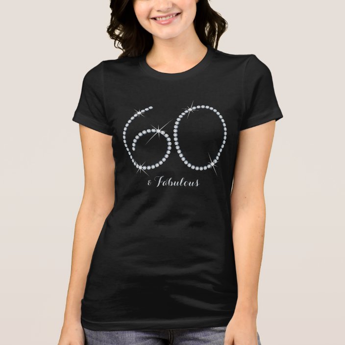 Faux Rhinestone 60th Birthday T-Shirt | Zazzle.com