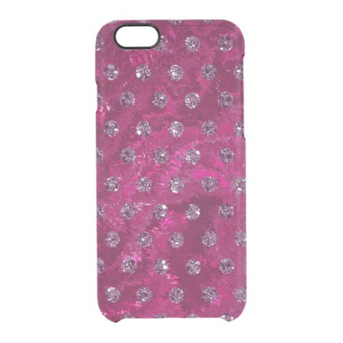 faux rhinestones hot pink design Case_Mate iPhone Clear iPhone 66S Case