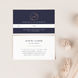 Faux Rose Gold Abstract Logo Appointment Cards