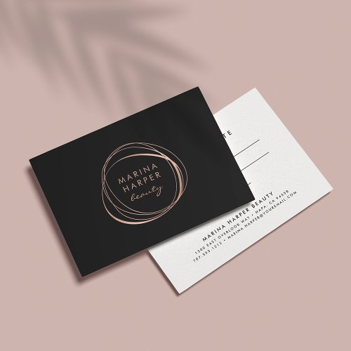 Faux Rose Gold Abstract Logo Gift Certificate Card