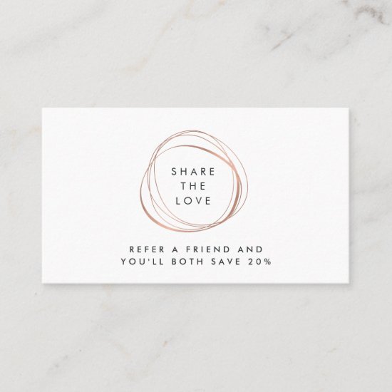 Faux Rose Gold Abstract Logo Referral