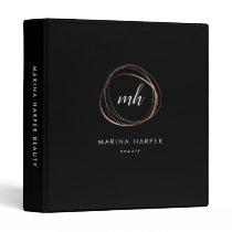 Faux Rose Gold Abstract Monogram Logo 3 Ring Binder Faux Rose Gold Abstract Monogram Logo 3 Ring Binder