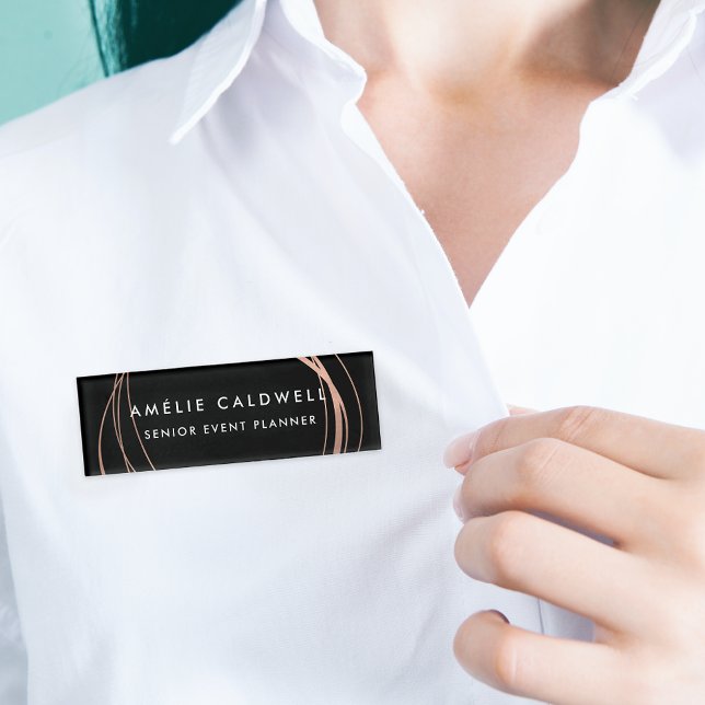 Faux Rose Gold Abstract Name Tag (Creator Uploaded)