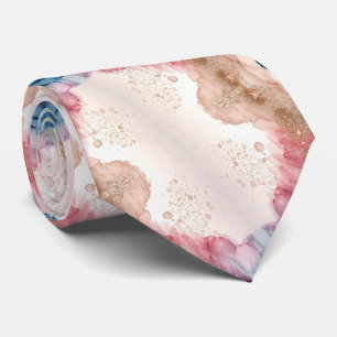 Faux rose gold and teal blue & Glitter Neck Tie