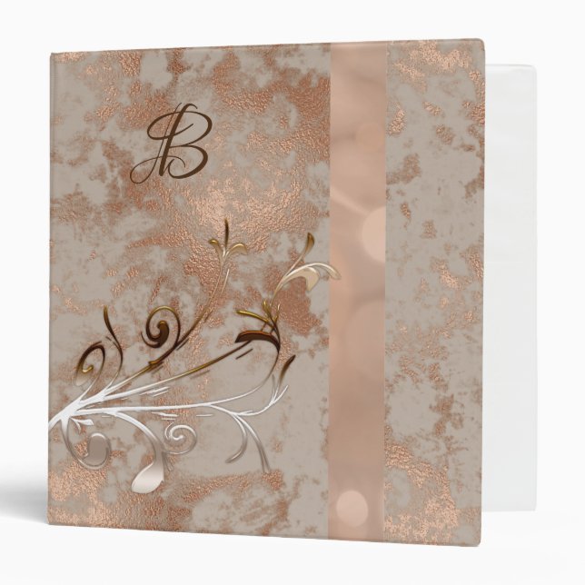 Faux Rose Gold Binder Script Typography Script (Front/Inside)