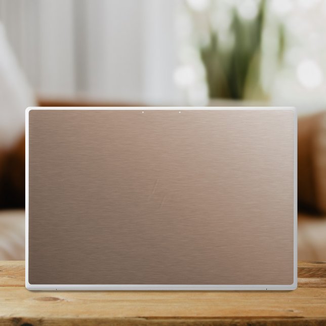 Faux Rose Gold Brushed Metal Look Simple HP Laptop Skin (Just a simple rose gold brushed metal look laptop skin)