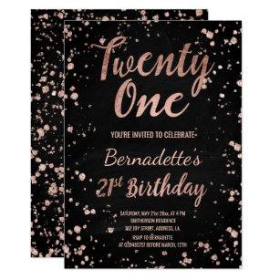 Black And Gold 21st Birthday Invitations Zazzle