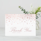 Faux Rose Gold Confetti Dots Thank You Card (Standing Front)