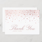Faux Rose Gold Confetti Dots Thank You Card (Front/Back)