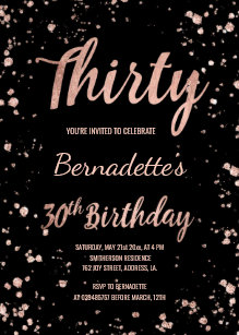 elegant 30th birthday invitations zazzle