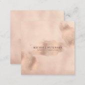 Faux Rose Gold Copper Foil | Graphic Designer Square Business Card (Front/Back)