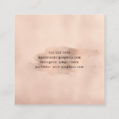 Faux Rose Gold Copper Foil | Graphic Designer Square Business Card (Back)