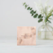 Faux Rose Gold Copper Foil | Graphic Designer Square Business Card (Standing Front)