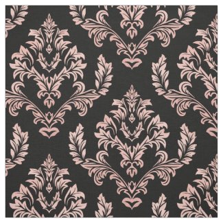 Faux Rose Gold Damask Fabric