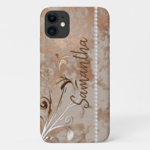 Faux Rose Gold Editable Name iPhone / iPad case