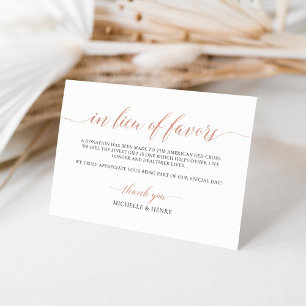 Faux Rose Gold Elegant In Lieu of Favors Card