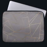 Faux rose gold elegant modern minimalist geometric laptop sleeve<br><div class="desc">Elegant and modern design representing faux rose gold geometric pattern.</div>