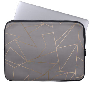 Faux rose gold elegant modern minimalist geometric laptop sleeve