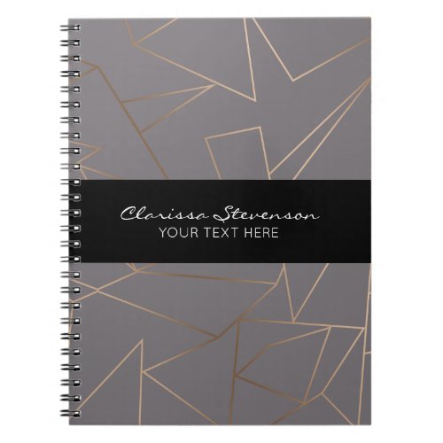 Faux rose gold elegant modern minimalist geometric notebook