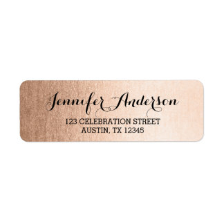 Faux Rose Gold Elegant Script Modern Label