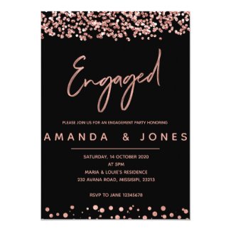 FAUX ROSE GOLD Engagement Party Invitation