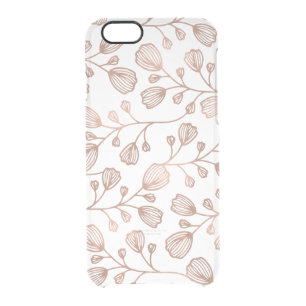 Faux Rose Gold Foil Botanical Pattern Clear Clear iPhone 6/6S Case
