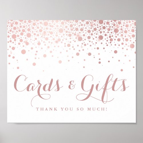 Faux Rose Gold Foil Confetti Cards and Gifts  Poster