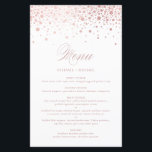 Faux Rose Gold Foil Confetti Wedding Menu Card<br><div class="desc">Add an elegant accent to your event tablescape with this customizable menu card. It features faux gold foil confetti dots with an elegant script. Personalize this elegant menu card by adding your own details. This faux gold foil menu card is perfect for weddings, bridal showers, baby showers, and so much...</div>