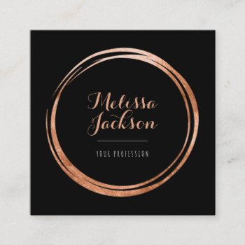 Faux Rose Gold Foil Decor Square Business Card by amoredesign at Zazzle