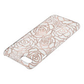 Faux Rose Gold Foil Floral Lattice Clear Uncommon iPhone Case (Top)