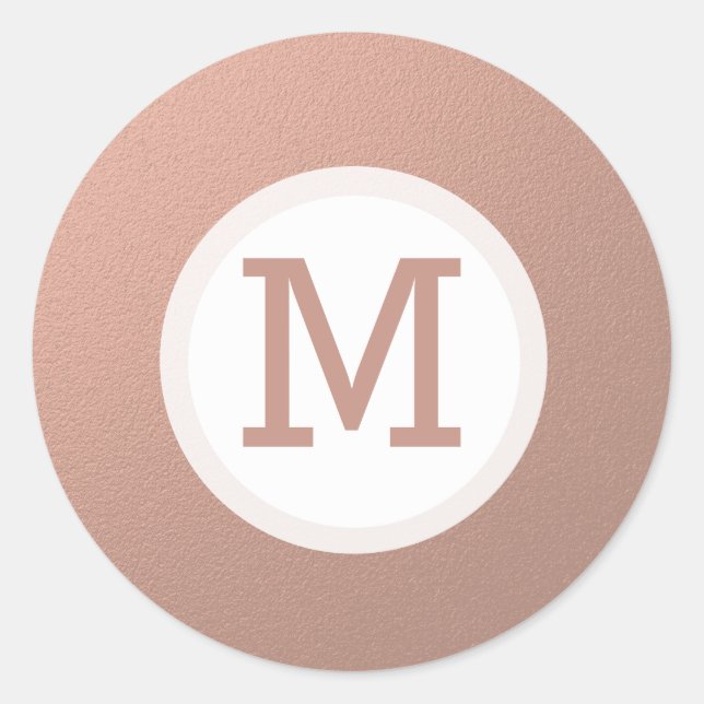 Faux Rose Gold Foil Monogram  Initial Seal (Front)