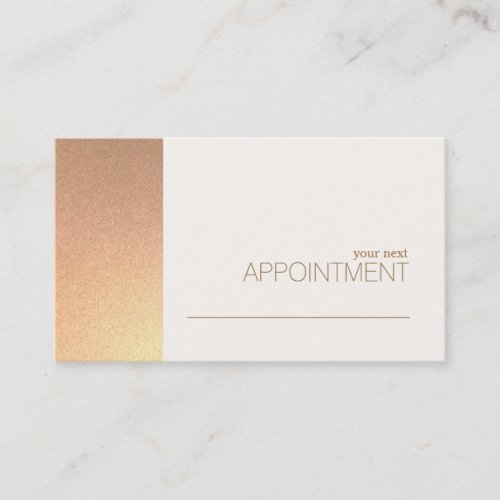 FAUX Rose Gold Foil Salon  Spa Appointment Card