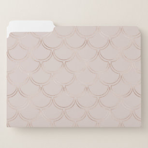 Faux Rose Gold Foil Scallop Pattern File Folder