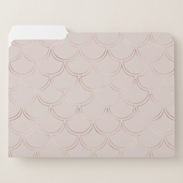 Faux Rose Gold Foil Scallop Pattern File Folder (Front Left)