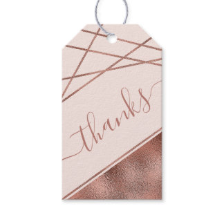 Faux Rose Gold Foil Thank You &amp; Custom Text Gift Tags