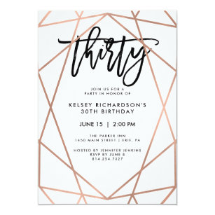 elegant 30th birthday invitations zazzle