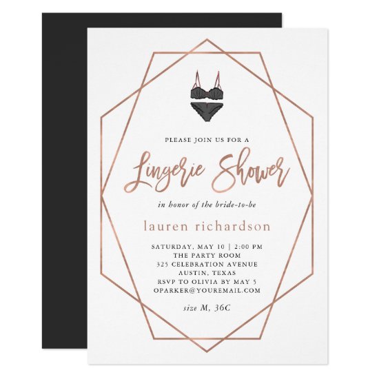 Faux Rose Gold Geometric | Lingerie Shower Invitation