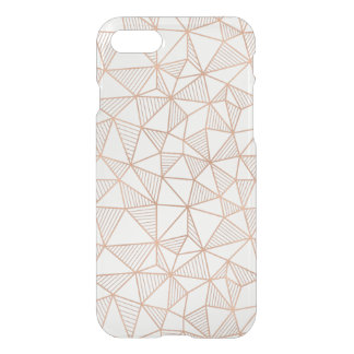 Faux Rose Gold Geometric Pattern Clear iPhone 7 Case
