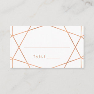 Faux Rose Gold Geometric Wedding Escort Cards