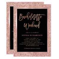 Faux Rose Gold Glitter | Bachelorette Weekend Invitation
