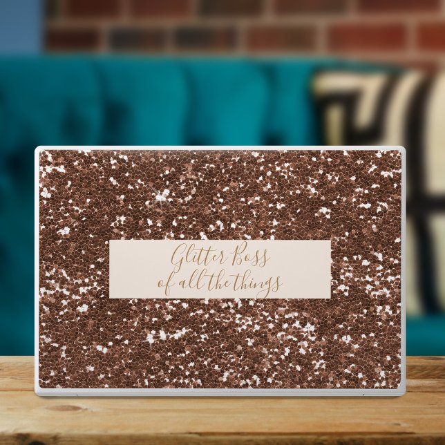 Faux Rose Gold Glitter Boss Bling HP Laptop Skin (Creator Uploaded)