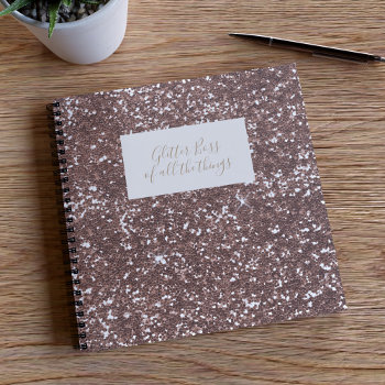 Faux Rose Gold Glitter Boss Home Office Checklist Notebook by mothersdaisy at Zazzle