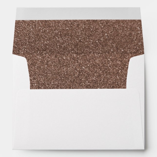 Faux Rose Gold Glitter Confetti Foil Sparkle Envelope (Back (Bottom))